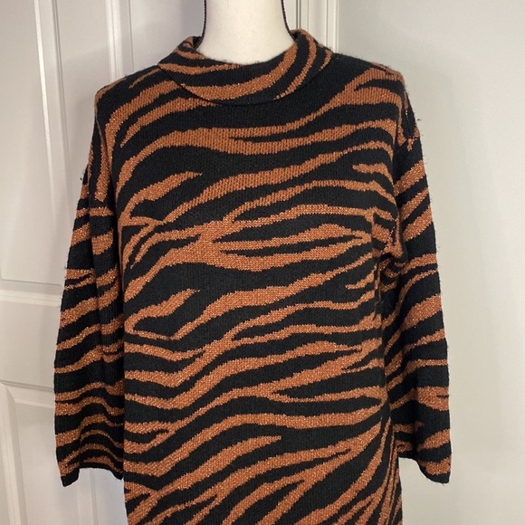 Ann Taylor Sparkle Zebra Print Wool Dress NWT - Picture 2 of 6